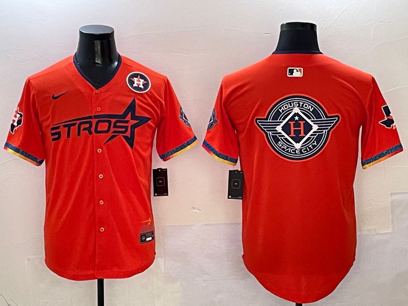 Men Houston Astros Blank Orange Fourth generation Joint Name Nike 2025 MLB Jersey style 17->houston astros->MLB Jersey